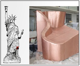 Fragment de la toge de la sculpture We The People de Danh Vo