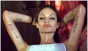 Tatouages de la célèbre actrice et maman Angelina Jolie