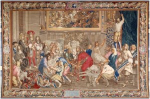 Visite de Louis XIV à la Manufacture des Gobelins. Photograpphie personnelle prise au palais des beaux arts d'Arras.